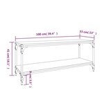 vidaXL Meuble TV Sonoma gris 100x33x41 cm Bois d'ingénierie et acier