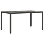 vidaXL Ensemble à manger de jardin et coussins 5 Pièces noir rotin verre