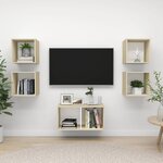 vidaXL Ensemble de meubles TV 5Pièces Blanc chêne sonoma Bois ingénierie