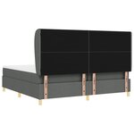 Lit Box Spring vidaXL avec Matelas Gris Foncé 200x200 cm Tissu