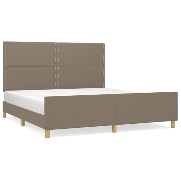 vidaXL Cadre de lit sans matelas taupe 180x200 cm tissu