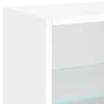 vidaXL Table de chevet murale avec lumières LED blanc