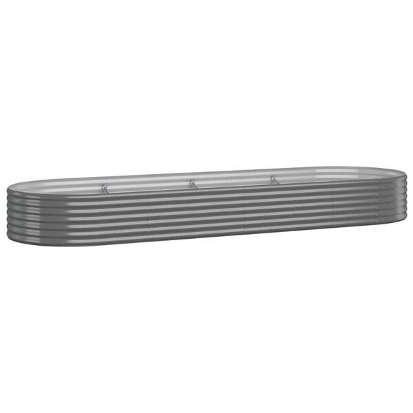 vidaXL Lit surélevé de jardin Acier enduit de poudre 322x100x36cm gris
