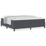 vidaXL Lit à ressorts avec matelas gris foncé 200x200 cm en tissu en velours côtelé