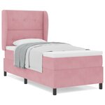 Lit à ressorts vidaXL avec matelas Rose 90x200 cm Velours