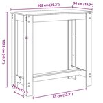 vidaXL Table de bar sonoma gris 102x50x103 5 cm bois d'ingénierie