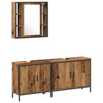 vidaXL Ensemble de meubles de salle de bain 3 pièces en bois ancien