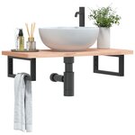 vidaXL Supports d'étagères pour lavabo 2 Pièces noir rectangulaire acier