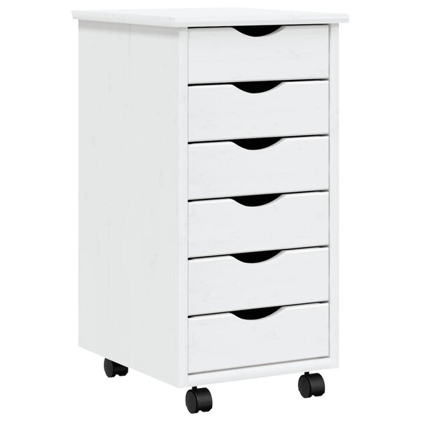 vidaXL Armoire roulante avec tiroirs MOSS blanc bois de pin solide