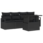 Ensemble de Canapés de Jardin 5 Pièces vidaXL avec Coussins Noir Poly Rattan
