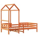 vidaXL Cadre de lit avec toit cire marron 90x200 cm bois de pin massif