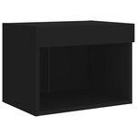 vidaXL Tables de chevet murales avec lumières LED 2 Pièces noir