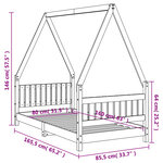 vidaXL Cadre de lit pour enfant blanc 80x160 cm bois de pin massif