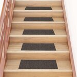 vidaXL Tapis d'escalier autocollants rectangulaire 15 Pièces 60x25 cm