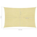 vidaXL Voile d'ombrage 160 g/m² Beige 3x4 5 m PEHD