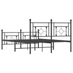 vidaXL Cadre de lit métal sans matelas avec pied de lit noir 140x200cm