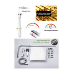 Colonne de douche OCEANIC - Mitigeur thermostatique - Pomme haute carrée 40x40 cm - Chrome