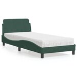 vidaXL Lit avec matelas vert foncé 80x200 cm velours