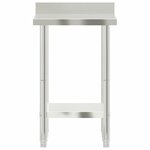 vidaXL Table de travail de cuisine avec dosseret 55x55x93 cm inox