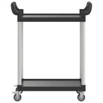 vidaXL Chariot à 2 niveaux noir 81x41x92 cm aluminium