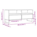 vidaXL Meuble TV blanc 100x34 5x44 5 cm bois d'ingénierie