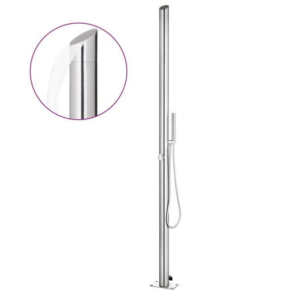 vidaXL Douche de jardin 220 cm Acier inoxydable