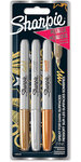 SHARPIE 3 Marqueurs Metallic  Or Argent Bronze  sous Blister