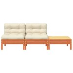 vidaXL Canapé de jardin avec coussins et repose-pied 2 places