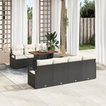 Ensemble de canapés de jardin 8 pièces avec coussins Poly Rattan Noir