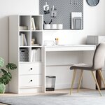 vidaXL Bureau de stockage blanc en bois