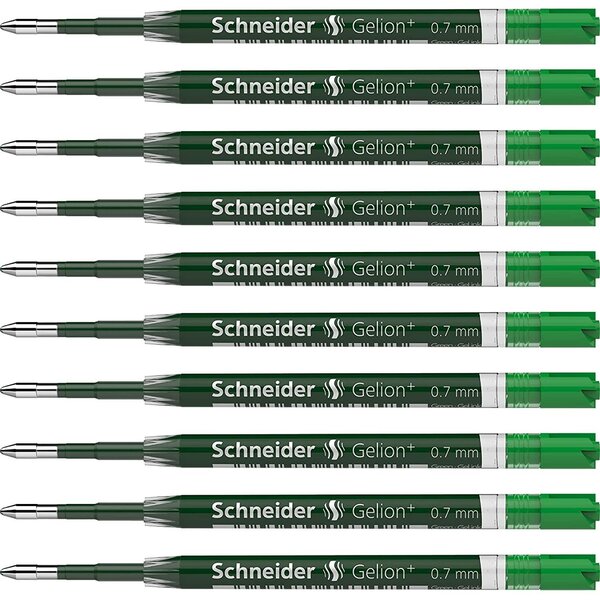 Recharge à encre gel gelion+ 0 7mm verte x 10 schneider