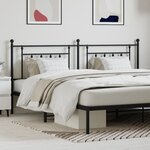 vidaXL Tête de lit métal noir 200 cm