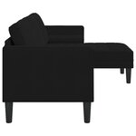 vidaXL Sofa 3 places avec chaise L en velours noir de 160 cm