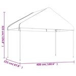 vidaXL Belvédère avec toit blanc 4 08x2 23x3 22 m polyéthylène