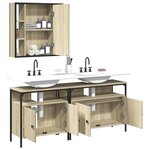 vidaXL Ensemble d'armoires de salle de bain 3 Pièces chêne sonoma