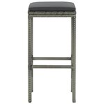 vidaXL Tabourets de bar avec coussins lot de 6 gris résine tressée