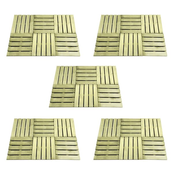 vidaXL Dalles de terrasse 30 Pièces 50x50 cm Bois Vert