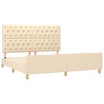 vidaXL Cadre de lit avec tête de lit Crème 160 x 200 cm Tissu