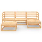 Salon de jardin meuble d'extérieur ensemble de mobilier 5 pièces bois de pin massif 02_0016546