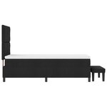 vidaXL Lit à ressort avec matelas et banc noir 90x200 cm tissu