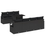Ensemble de Canapés de Jardin vidaXL 8 pièces avec coussins Noir Poly Rattan