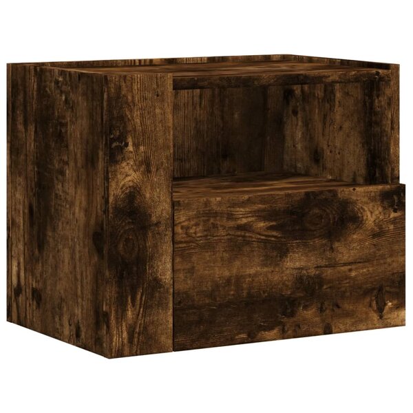 vidaXL Tables de chevet murales 2 Pièces chêne fumé 45x30x35 cm
