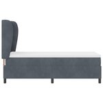 Lit avec sommier à ressorts et matelas vidaXL Gris foncé 80x200 cm en Velours