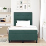 Lit à ressort vidaXL avec matelas Vert Foncé 120x200 cm Velours