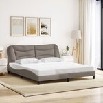 vidaXL Cadre de lit avec LED sans matelas taupe 180x200 cm tissu