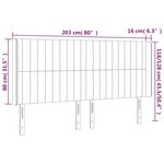 vidaXL Tête de lit à LED Gris foncé 203x16x118/128 cm Tissu
