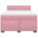 vidaXL Sommier à lattes de lit avec matelas Rose 140x200 cm Velours