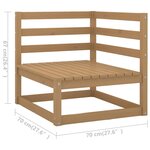 vidaXL Salon de jardin 8 Pièces avec coussins Marron miel Bois de pin