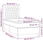 vidaXL Sommier à lattes de lit avec matelas Rose 90x200 cm Velours