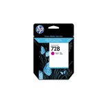 Cartouche Jet d'encre N°728 Magenta HP (300 ml) pour Imprimante traceur HP